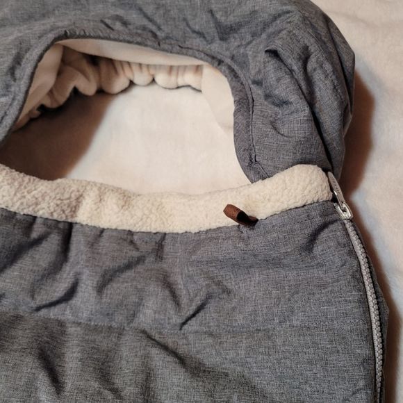 JJ Cole Carseat Cover Gray sherpa winter cold weather - Picture 3 of 5